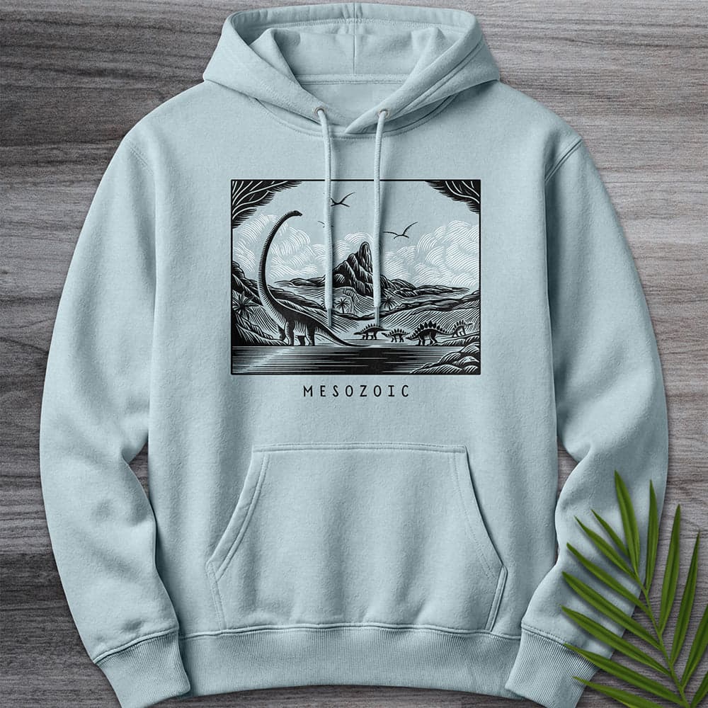 Into the Mesozoic Linocut Premium Hoodie