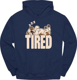 American Bulldog Tired Dog Hoodie Gift For Dog Lover