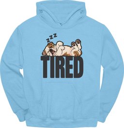 American Bulldog Tired Dog Hoodie Gift For Dog Lover
