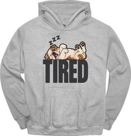 American Bulldog Tired Dog Hoodie Gift For Dog Lover