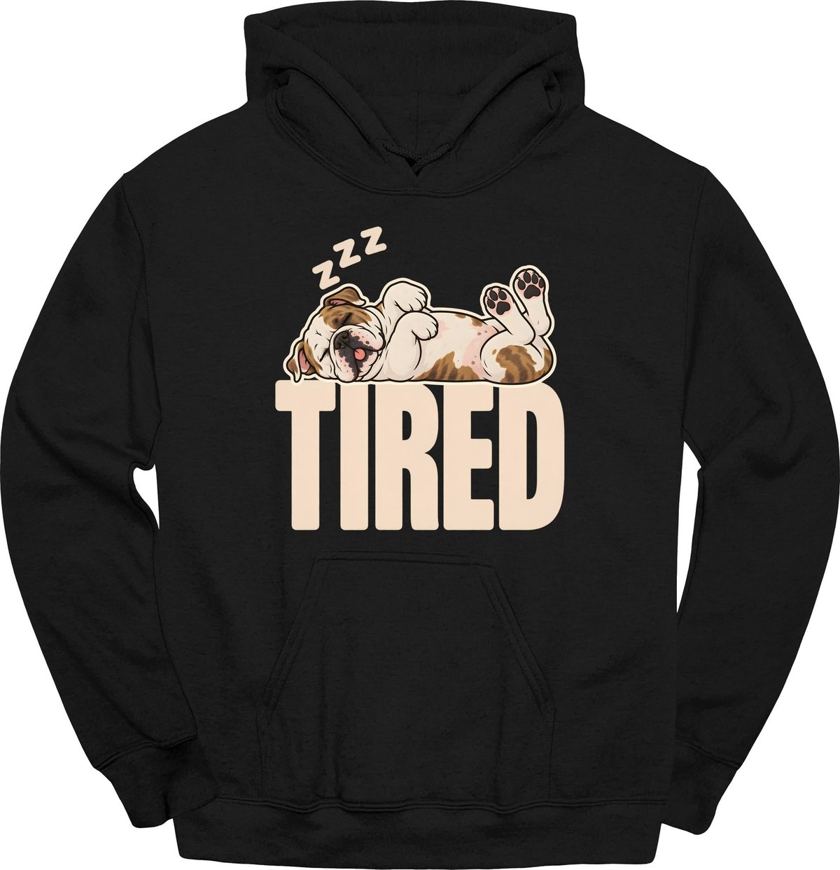 American Bulldog Tired Dog Hoodie Gift For Dog Lover