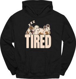 American Bulldog Tired Dog Hoodie Gift For Dog Lover