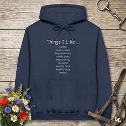 Things I Like Hoodie Gift For Horse Lover