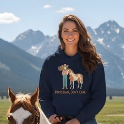 Pinto Hair Dont Care Hoodie Gift For Horse Lover