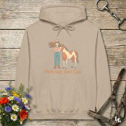 Pinto Hair Dont Care Hoodie Gift For Horse Lover