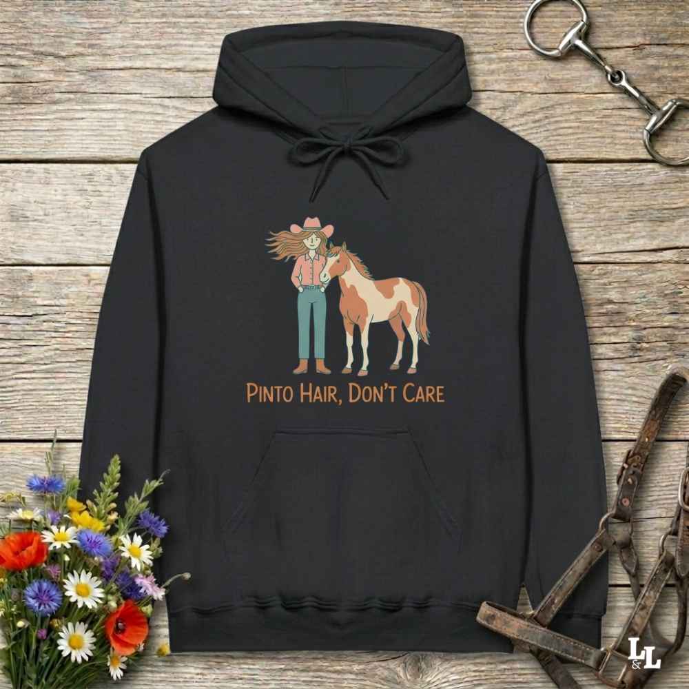 Pinto Hair Dont Care Hoodie Gift For Horse Lover