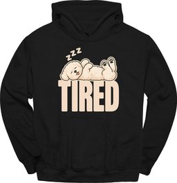 Bichon Frise Tired Dog Hoodie Gift For Dog Lover