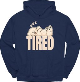 Bichon Frise Tired Dog Hoodie Gift For Dog Lover