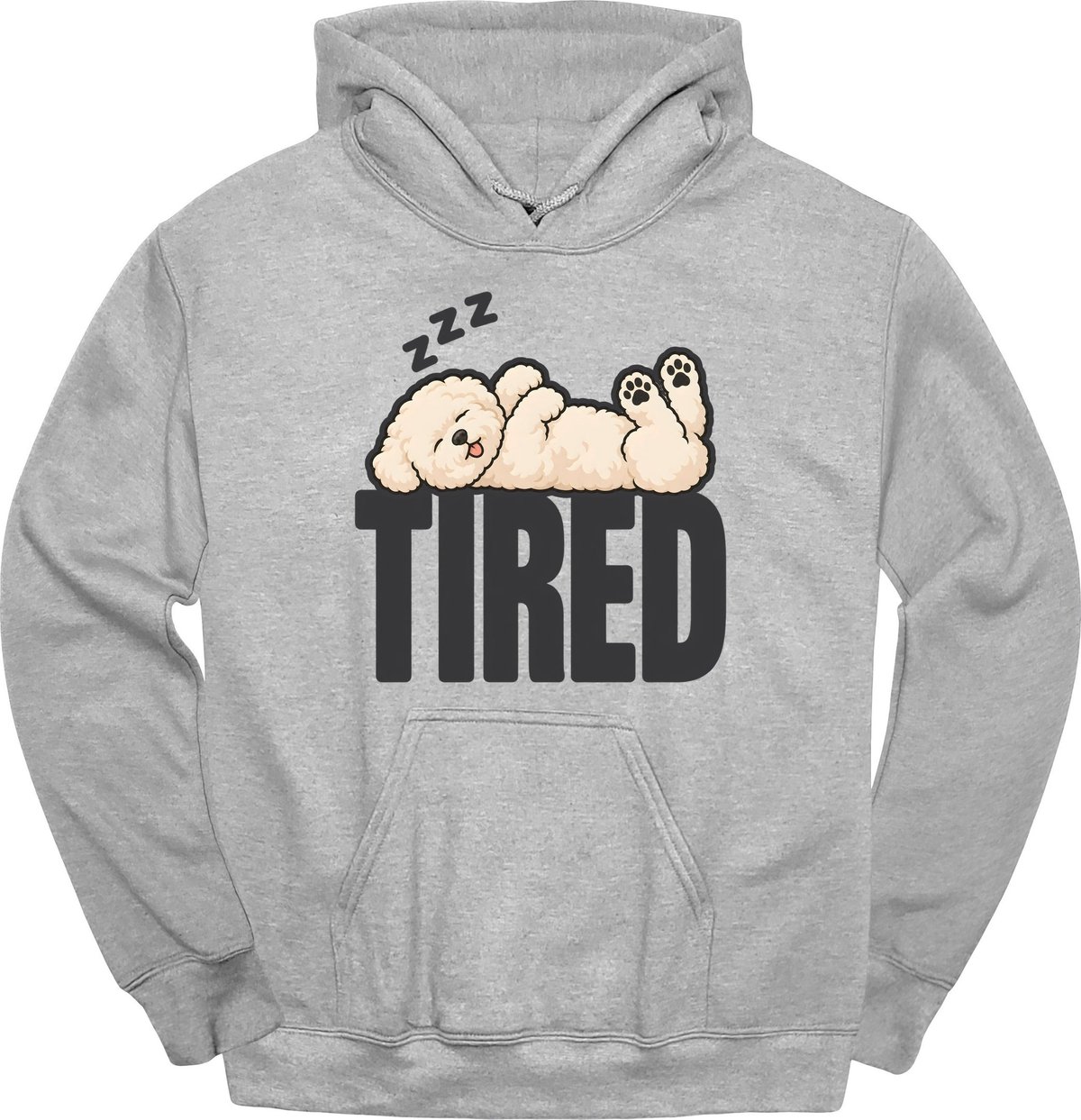 Bichon Frise Tired Dog Hoodie Gift For Dog Lover