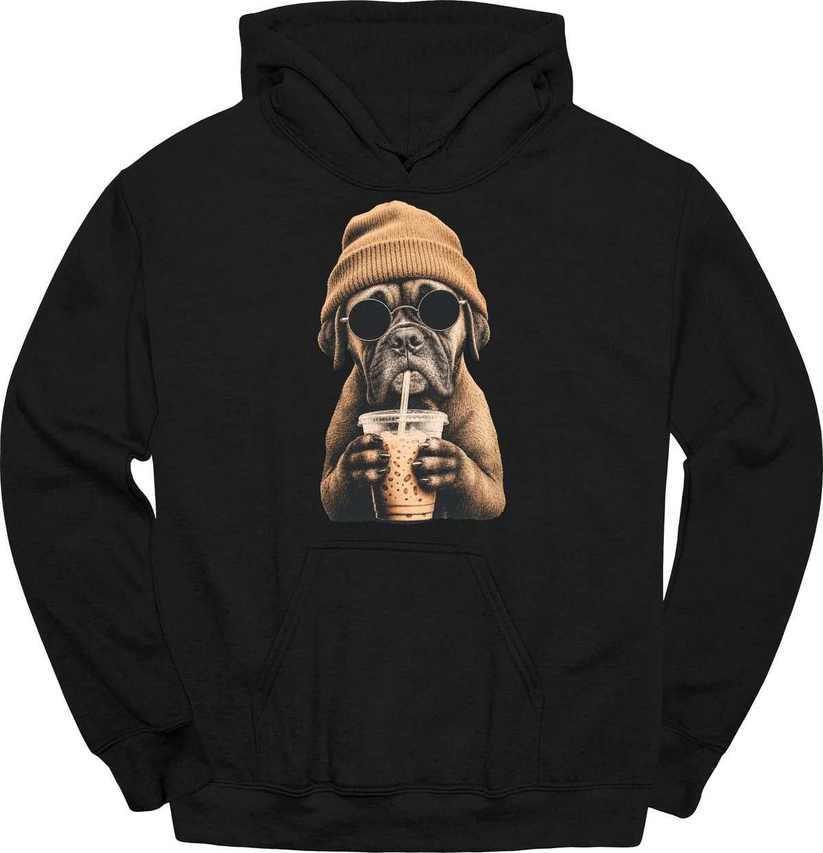 Boxer Hipster Dog Hoodie Gift For Dog Lover