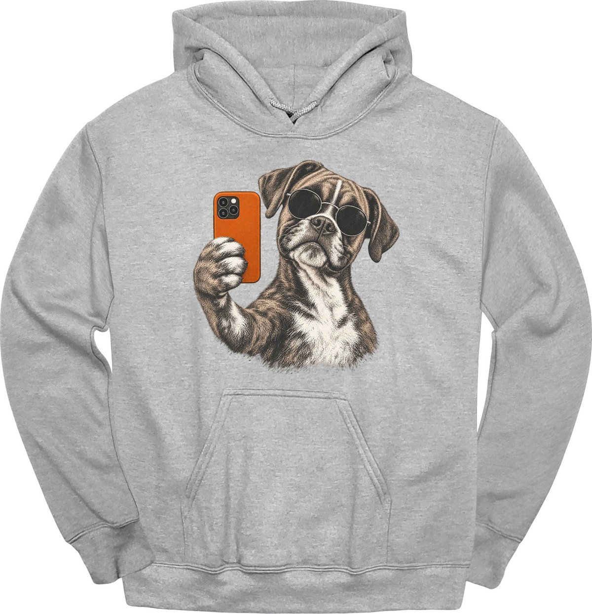 Boxer Selfie Dog Hoodie Gift For Dog Lover