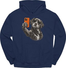 Black Labrador Selfie Dog Hoodie Gift For Dog Lover