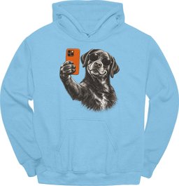 Black Labrador Selfie Dog Hoodie Gift For Dog Lover