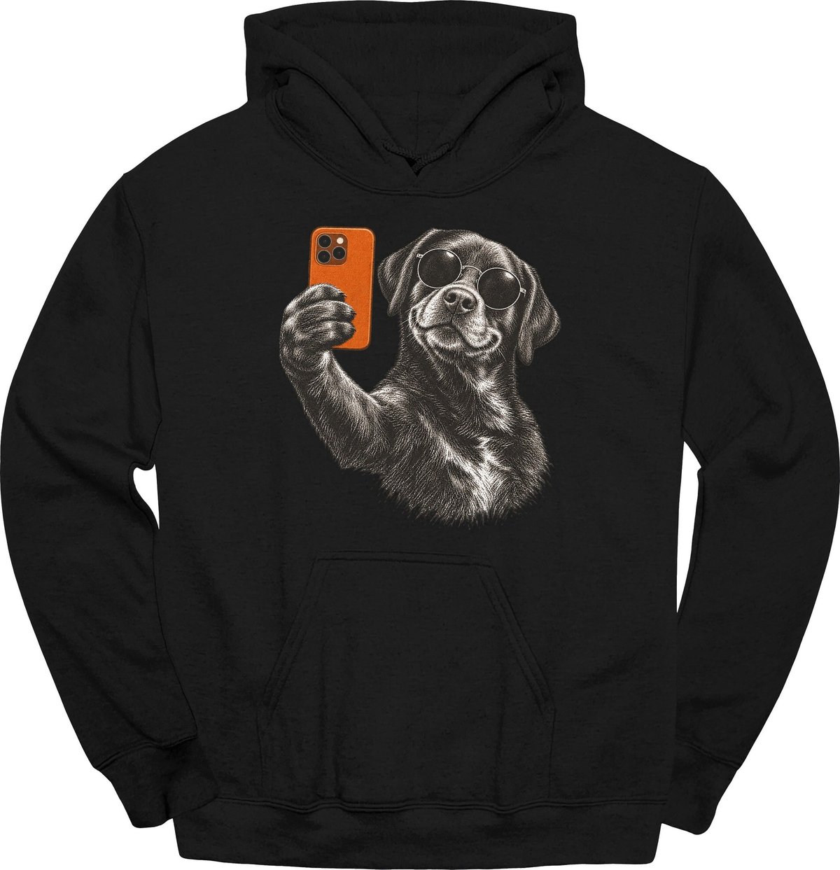 Black Labrador Selfie Dog Hoodie Gift For Dog Lover