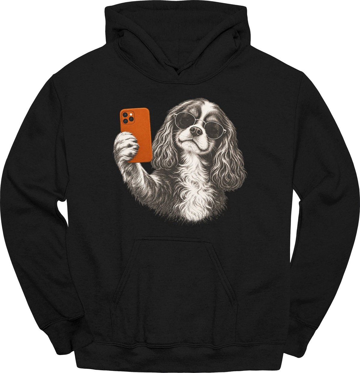 Cavalier King Charles Spaniel Selfie Dog Hoodie Gift For Dog Lover