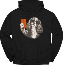 Cavalier King Charles Spaniel Selfie Dog Hoodie Gift For Dog Lover