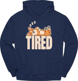 Corgi Tired Dog Hoodie Gift For Dog Lover