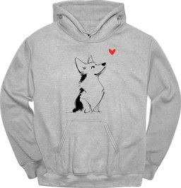 Corgi Sketch Dog Hoodie Gift For Dog Lover