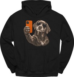 Chocolate Labrador Selfie Dog Hoodie Gift For Dog Lover