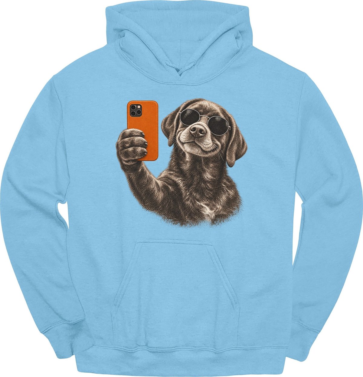 Chocolate Labrador Selfie Dog Hoodie Gift For Dog Lover