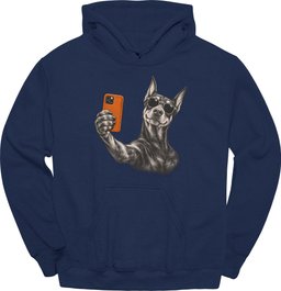 Doberman Selfie Dog Hoodie Gift For Dog Lover