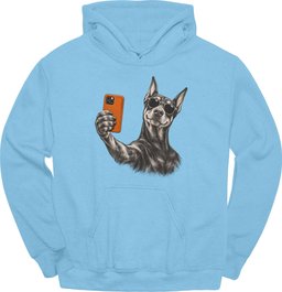 Doberman Selfie Dog Hoodie Gift For Dog Lover