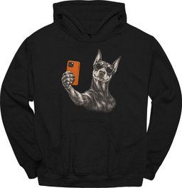 Doberman Selfie Dog Hoodie Gift For Dog Lover