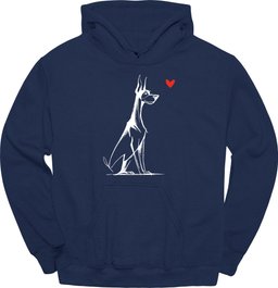 Doberman Sketch Dog Hoodie Gift For Dog Lover