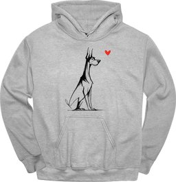 Doberman Sketch Dog Hoodie Gift For Dog Lover