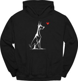 Doberman Sketch Dog Hoodie Gift For Dog Lover
