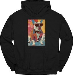 Bulldog Punk Dog Hoodie Gift For Dog Lover