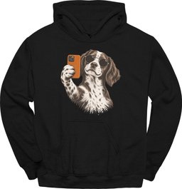 Brittany Spaniel Selfie Dog Hoodie Gift For Dog Lover