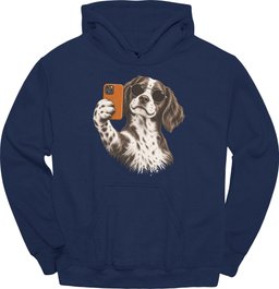 Brittany Spaniel Selfie Dog Hoodie Gift For Dog Lover