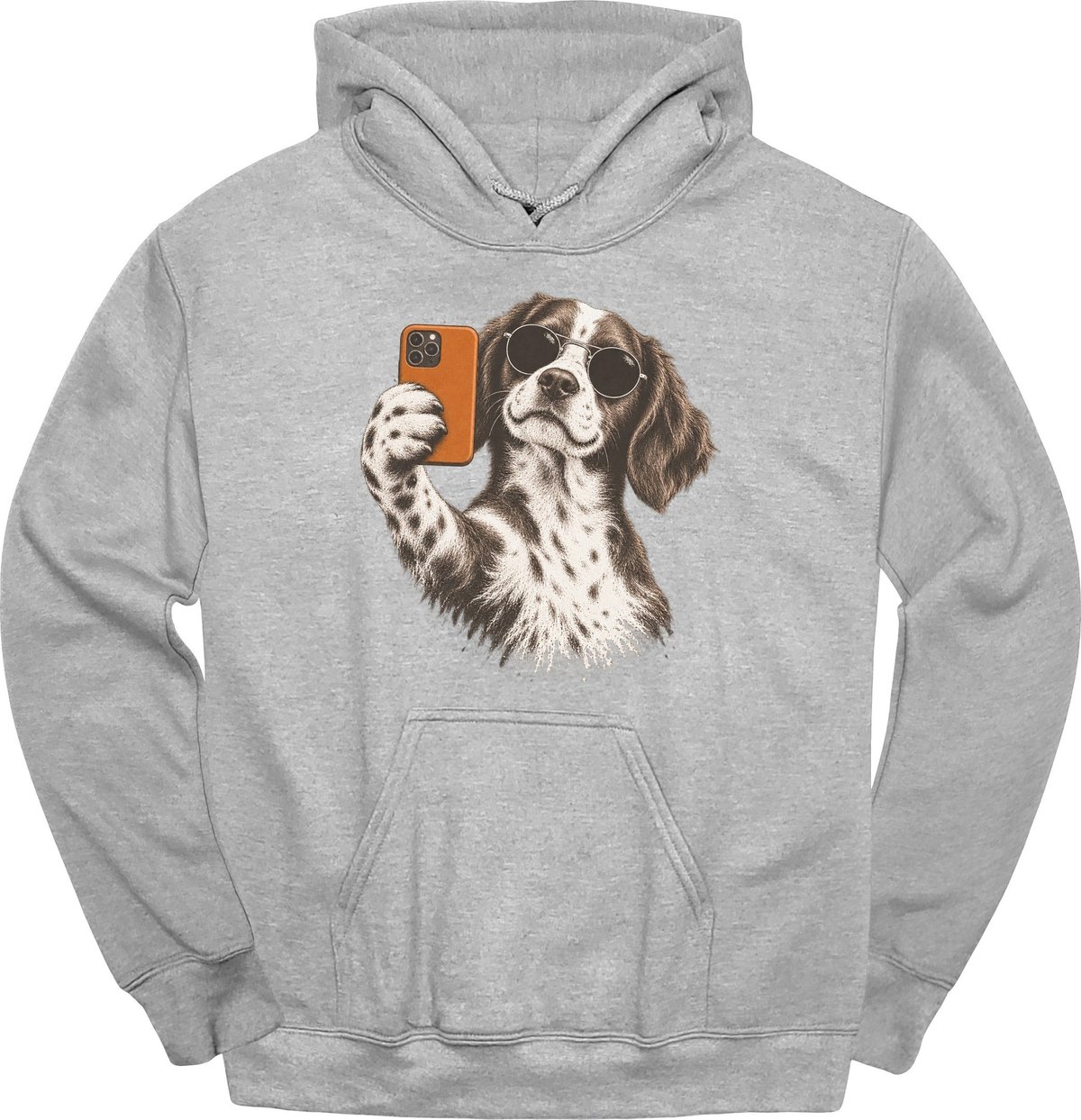 Brittany Spaniel Selfie Dog Hoodie Gift For Dog Lover