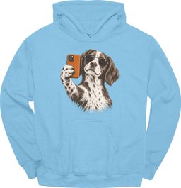 Brittany Spaniel Selfie Dog Hoodie Gift For Dog Lover