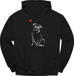 Boxer Sketch Dog Hoodie Gift For Dog Lover