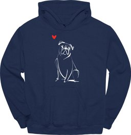 Boxer Sketch Dog Hoodie Gift For Dog Lover
