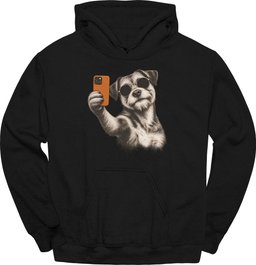 Border Terrier Selfie Dog Hoodie Gift For Dog Lover