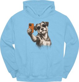 Border Terrier Selfie Dog Hoodie Gift For Dog Lover