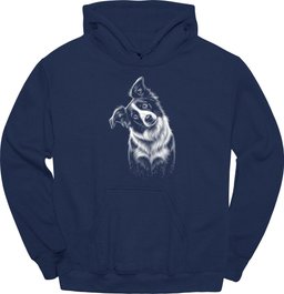 Border Collie Tilted Dog Hoodie Gift For Dog Lover
