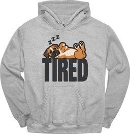 Boxer Tired Dog Hoodie Gift For Dog Lover