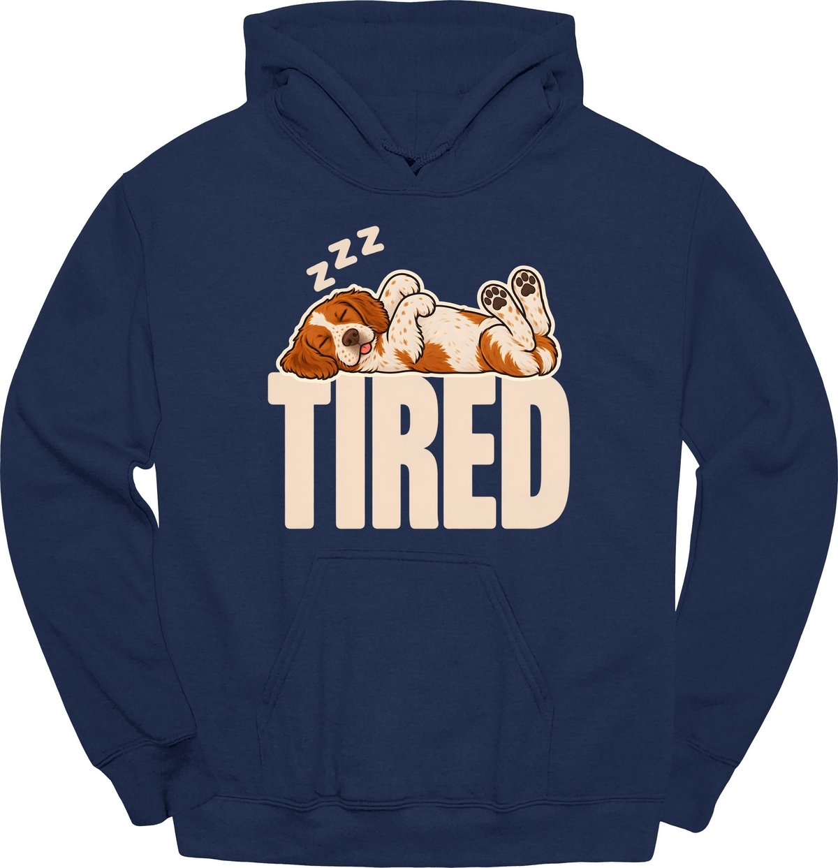 Brittany Spaniel Tired Dog Hoodie Gift For Dog Lover