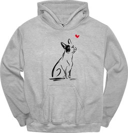 Boston Terrier Sketch Dog Hoodie Gift For Dog Lover