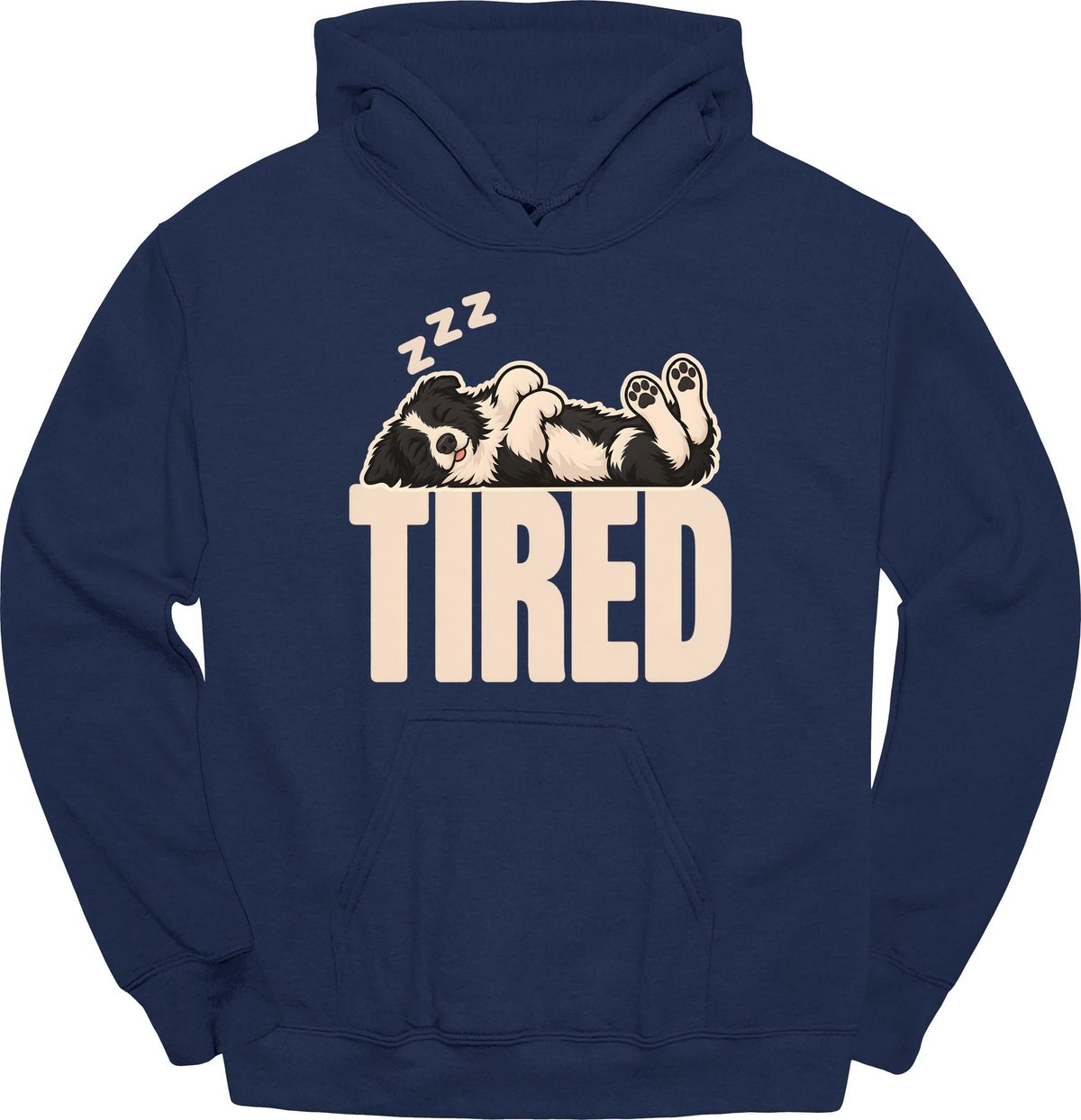 Border Collie Tired Dog Hoodie Gift For Dog Lover
