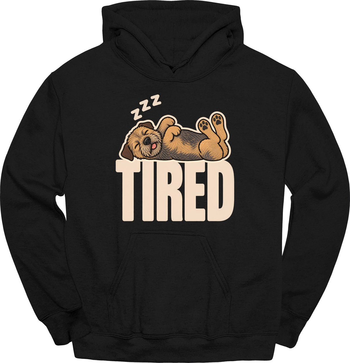 Border Terrier Tired Dog Hoodie Gift For Dog Lover