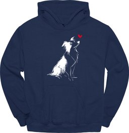 Border Collie Sketch Dog Hoodie Gift For Dog Lover