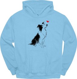 Border Collie Sketch Dog Hoodie Gift For Dog Lover