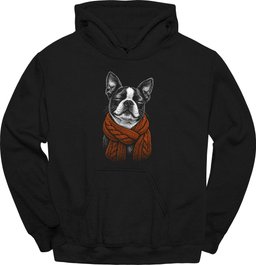 Boston Terrier Winter Dog Hoodie Gift For Dog Lover