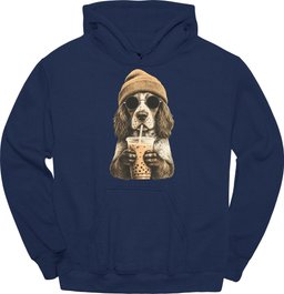 Brittany Spaniel Hipster Dog Hoodie Gift For Dog Lover
