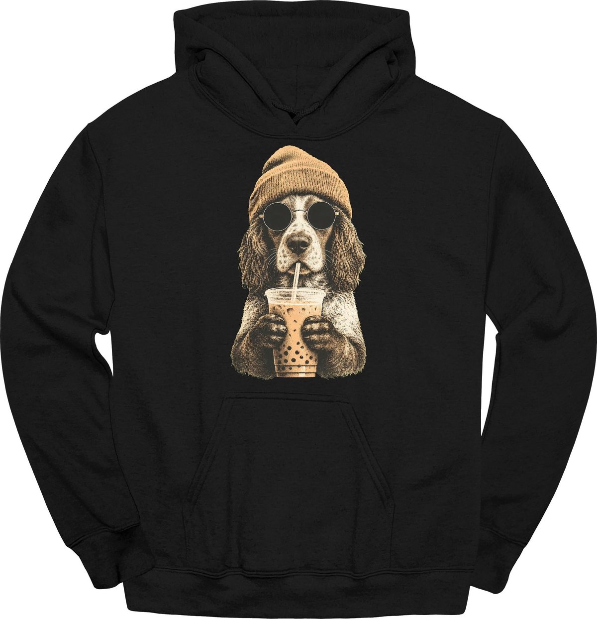Brittany Spaniel Hipster Dog Hoodie Gift For Dog Lover